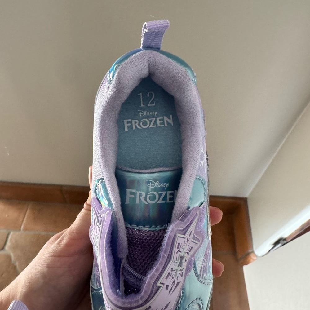 Disney Frozen Light Up Sneakers Toddler Girls S 12 Elsa Anna LED Shoes - Picture 5 of 9